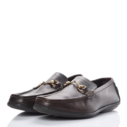 Gucci Calfskin Mens Horsebit Driver Loafers 11 Brown 3 of 11