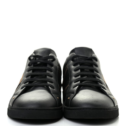 Fendi Calfskin FF Mens Low Top Sneakers 12 Black Brown 2 of 16