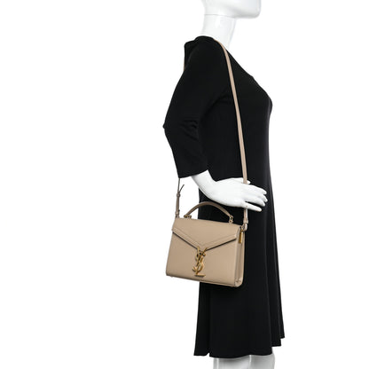 Saint Laurent Grain de Poudre Mini Classic Monogram Cassandra Top Handle Beige 2 of 11
