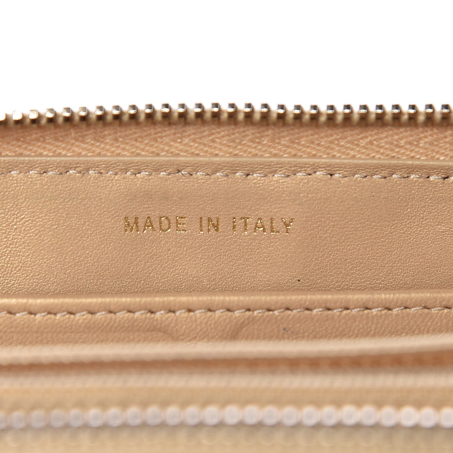 Metallic Galuchat Stingray Lambskin Boy Zip Around Wallet Gold
