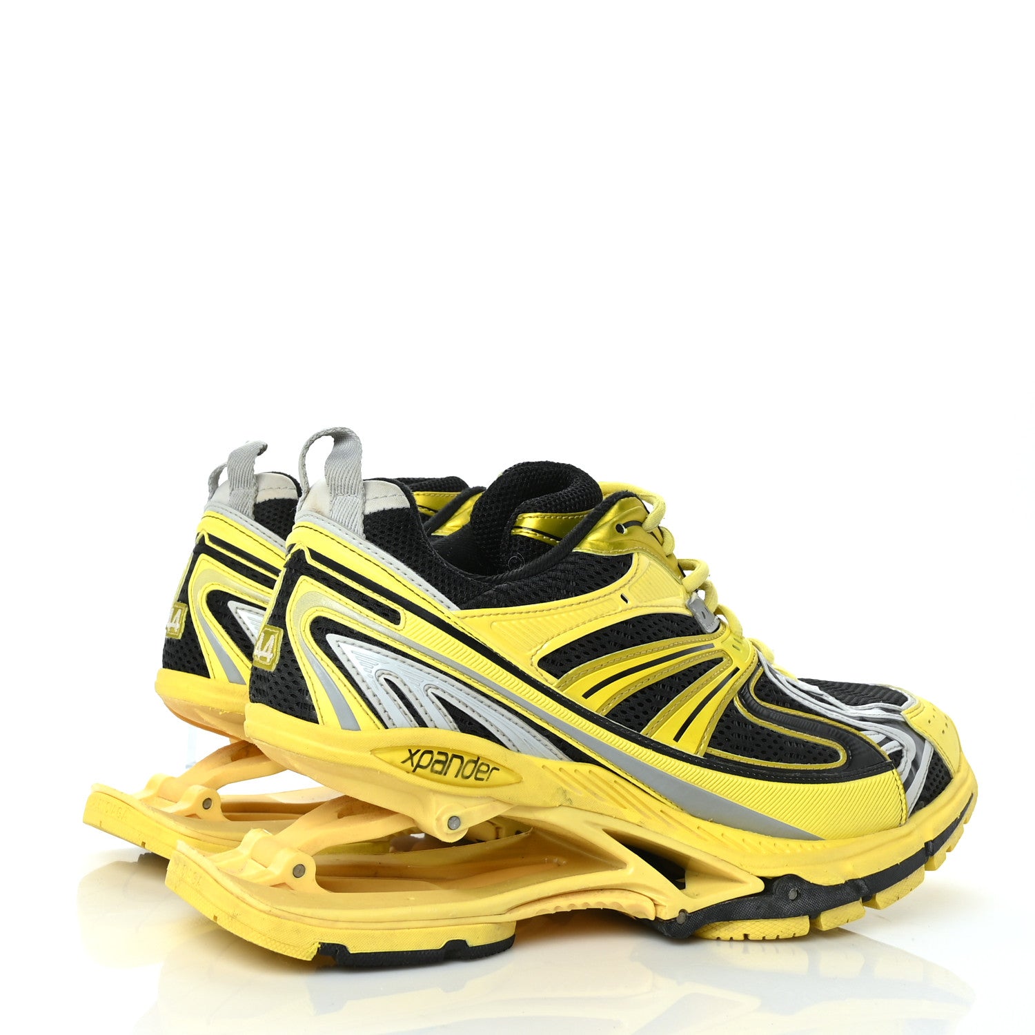Balenciaga Mesh Rubber Mens X-Pander Sneakers 44 Yellow Grey Black 4 of 8