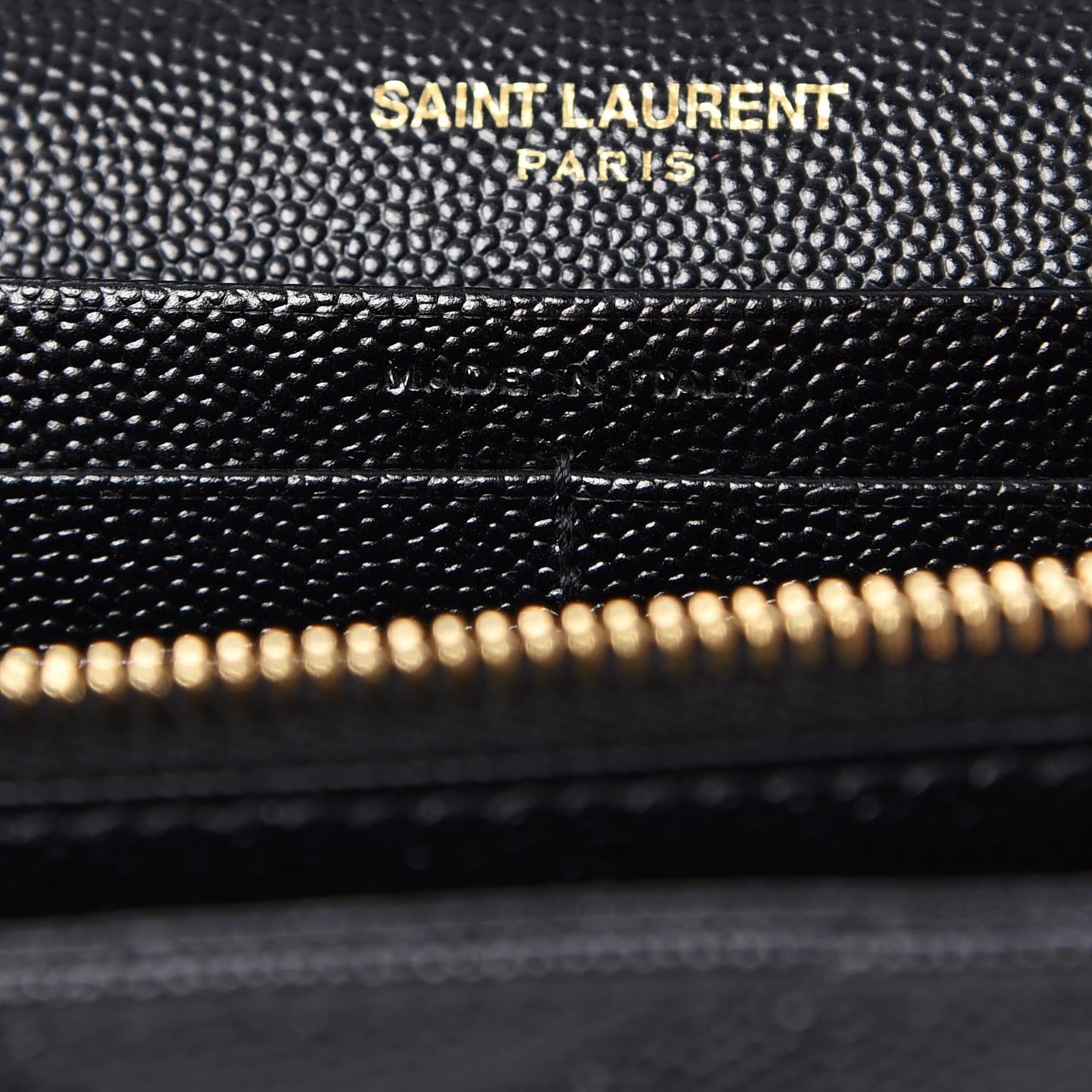 Grain De Poudre Matelasse Chevron Monogram Chain Wallet Black