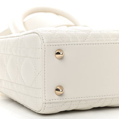 Christian Dior Lambskin Cannage Small My ABCDior Lady Dior White 9 of 11