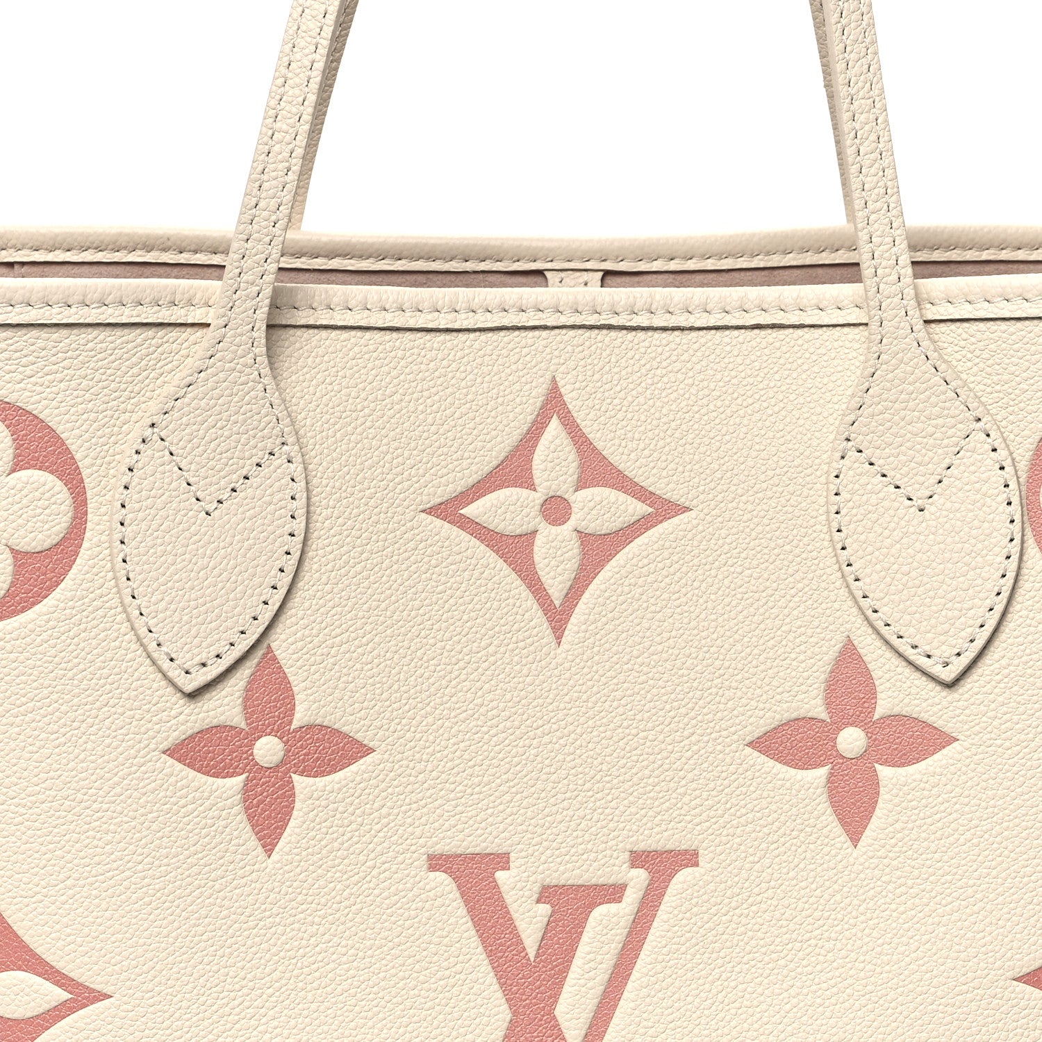 Louis Vuitton Empreinte Monogram Giant Neverfull MM Creme Rose Trianon 8 of 10