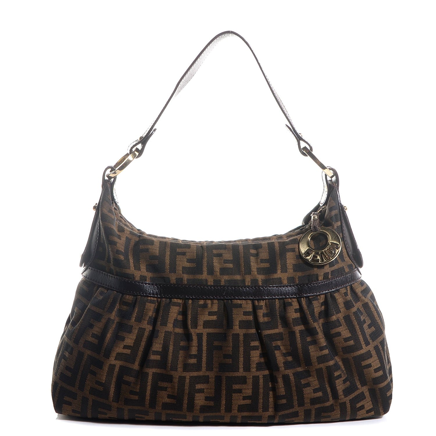 Fendi Zucca Cuoio Lucido Chef Hobo Tobacco Moro 1 of 9