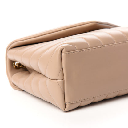 Saint Laurent Calfskin Y Quilted Monogram Small Loulou Chain Satchel Dark Beige 7 of 9