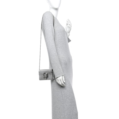 Gucci Metallic Calfskin Super Mini Dionysus Shoulder Bag Silver 2 of 9