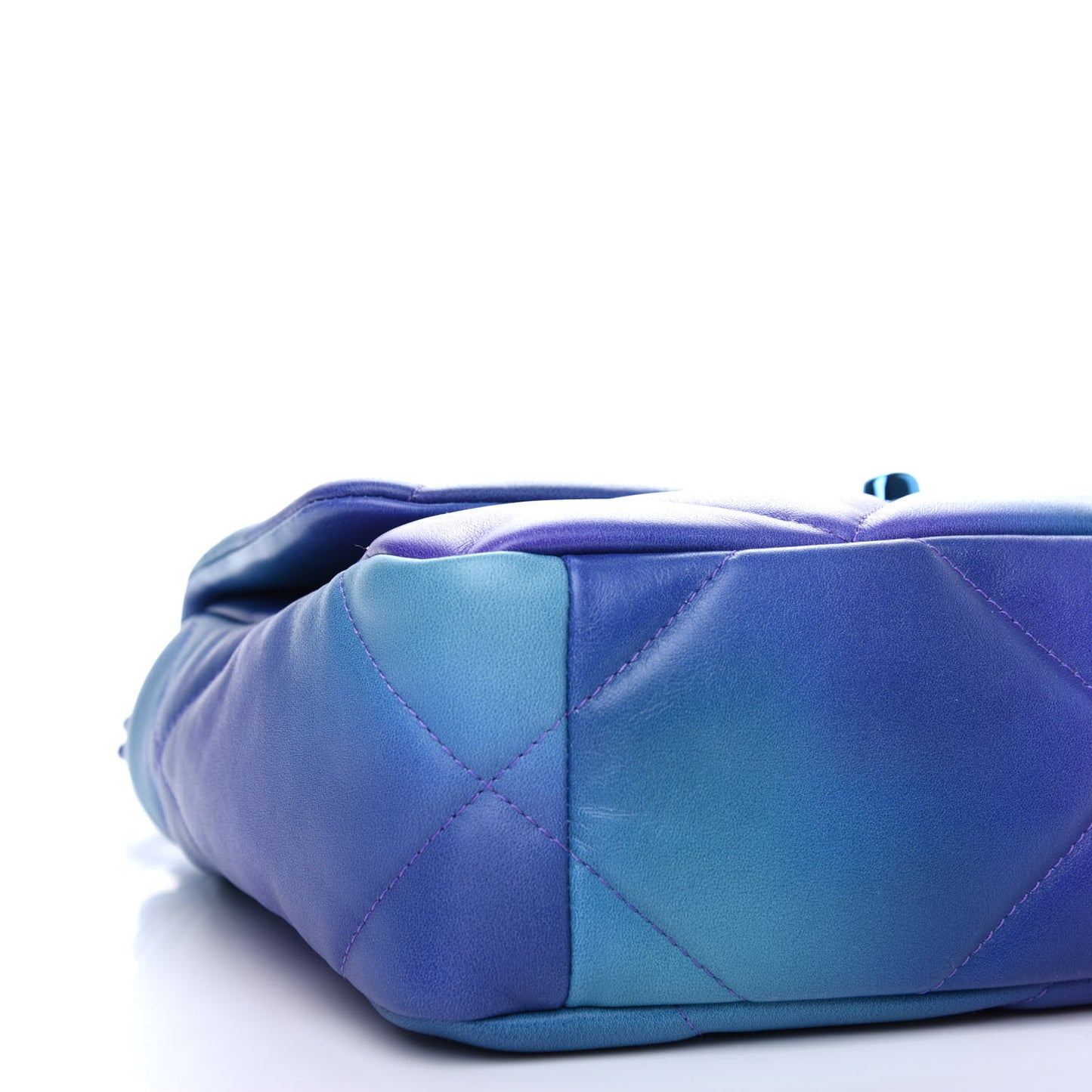 Tie Dye Calfskin Quilted Medium Chanel 19 Flap Blue Purple