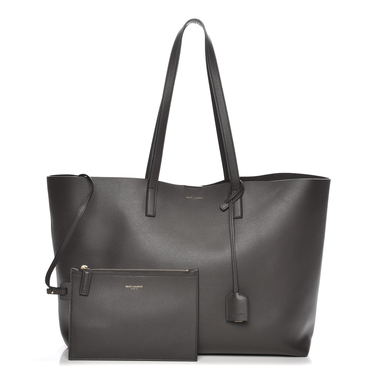 Saint Laurent Calfskin Large Shopping Tote Earth 1 of 6