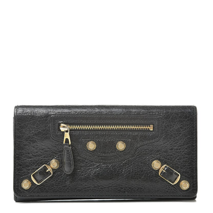 Balenciaga Agneau Giant 12 Gold Hardware Money Wallet Black 1 of 11