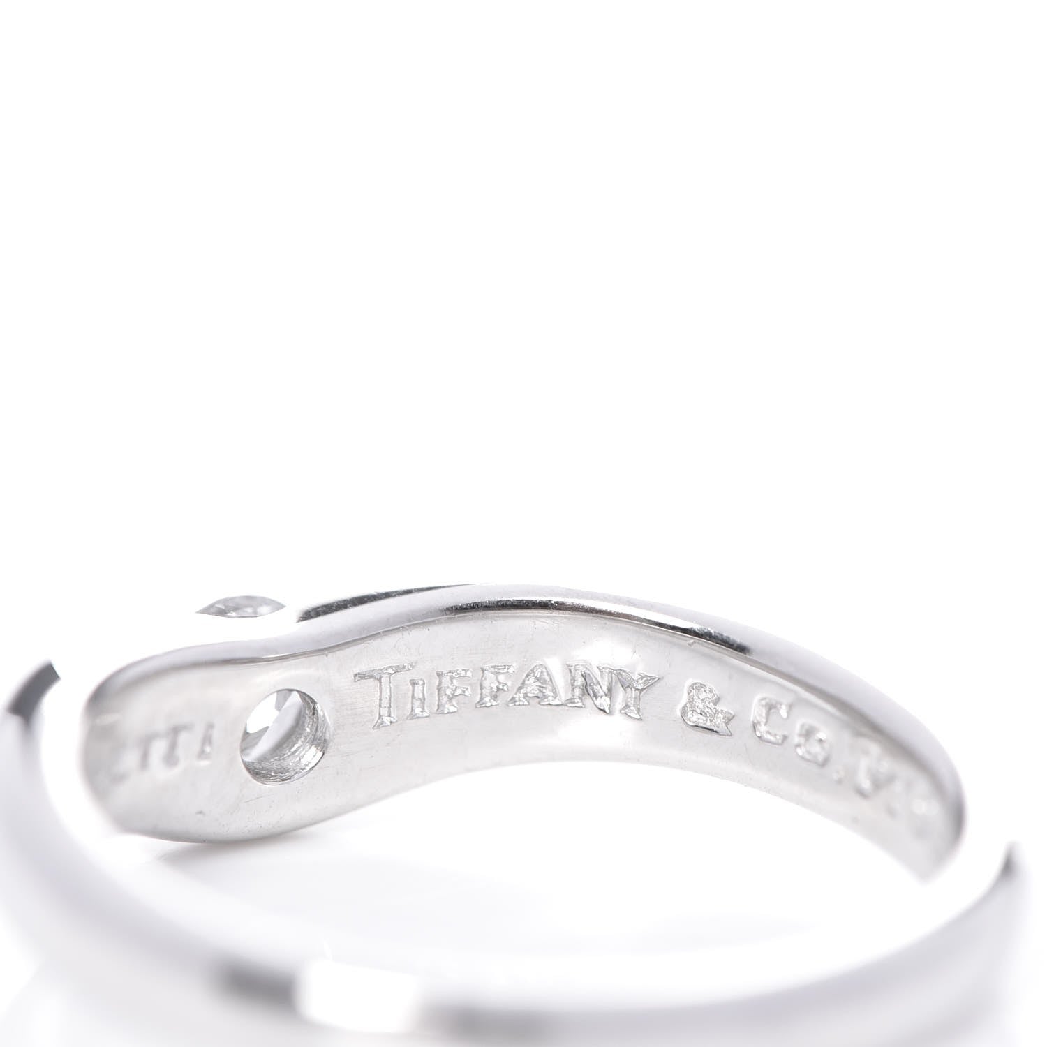 Tiffany Platinum Diamond Elsa Peretti Curved Band Ring 5.5 4 of 7