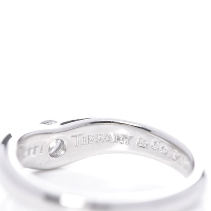 Tiffany Platinum Diamond Elsa Peretti Curved Band Ring 5.5 4 of 7