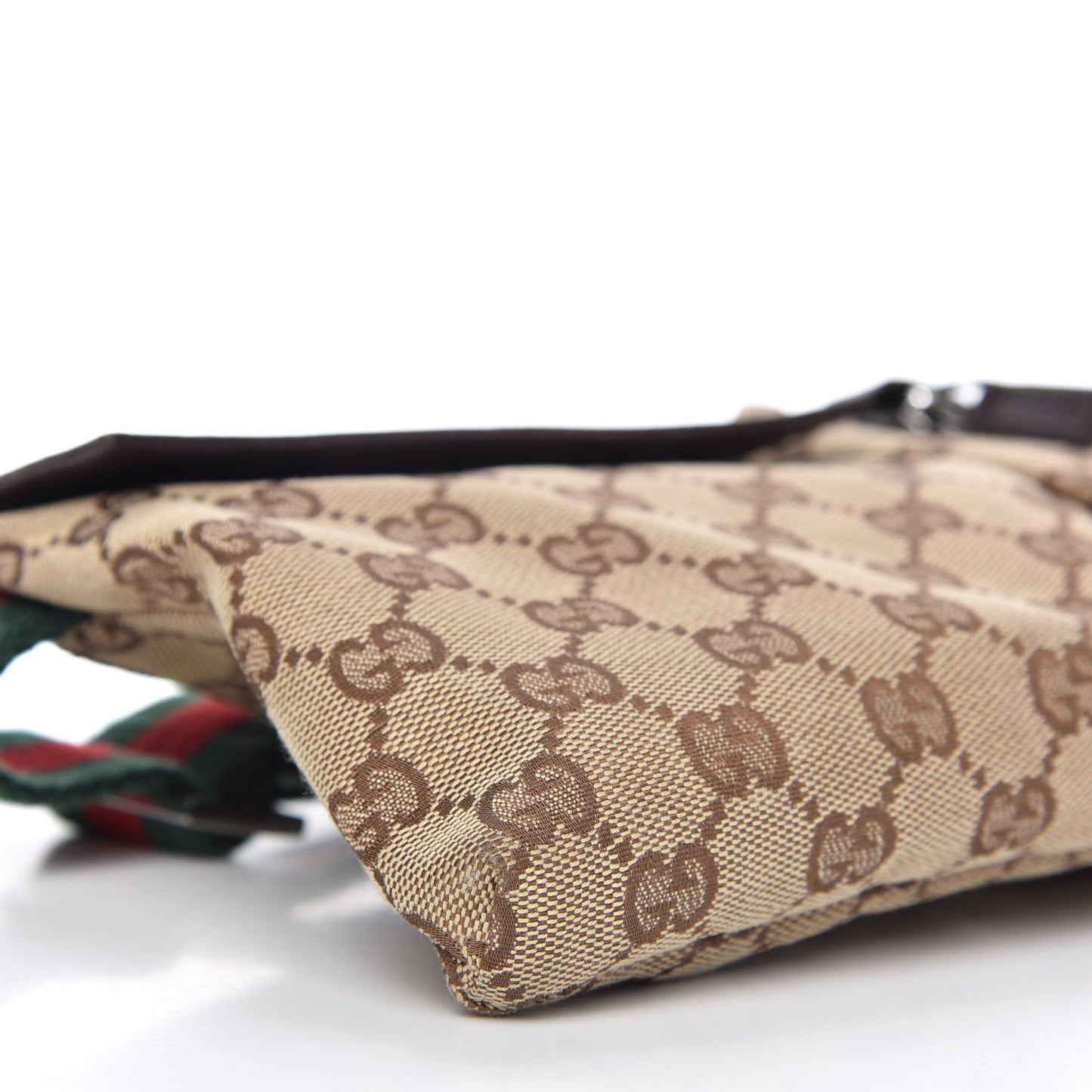 GG Monogram Double Pocket Belt Bag Dark Brown