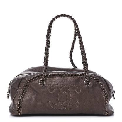 Chanel Goatskin Medium Luxe Ligne Bowler Brown 1 of 12