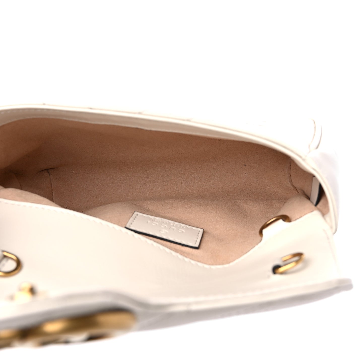 Calfskin Matelasse Super Mini GG Marmont Shoulder Bag White