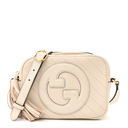 Gucci Sakai Be Green Calfskin Diagonal Stitched Small Blondie Shoulder Bag Mystic White 1 of 18