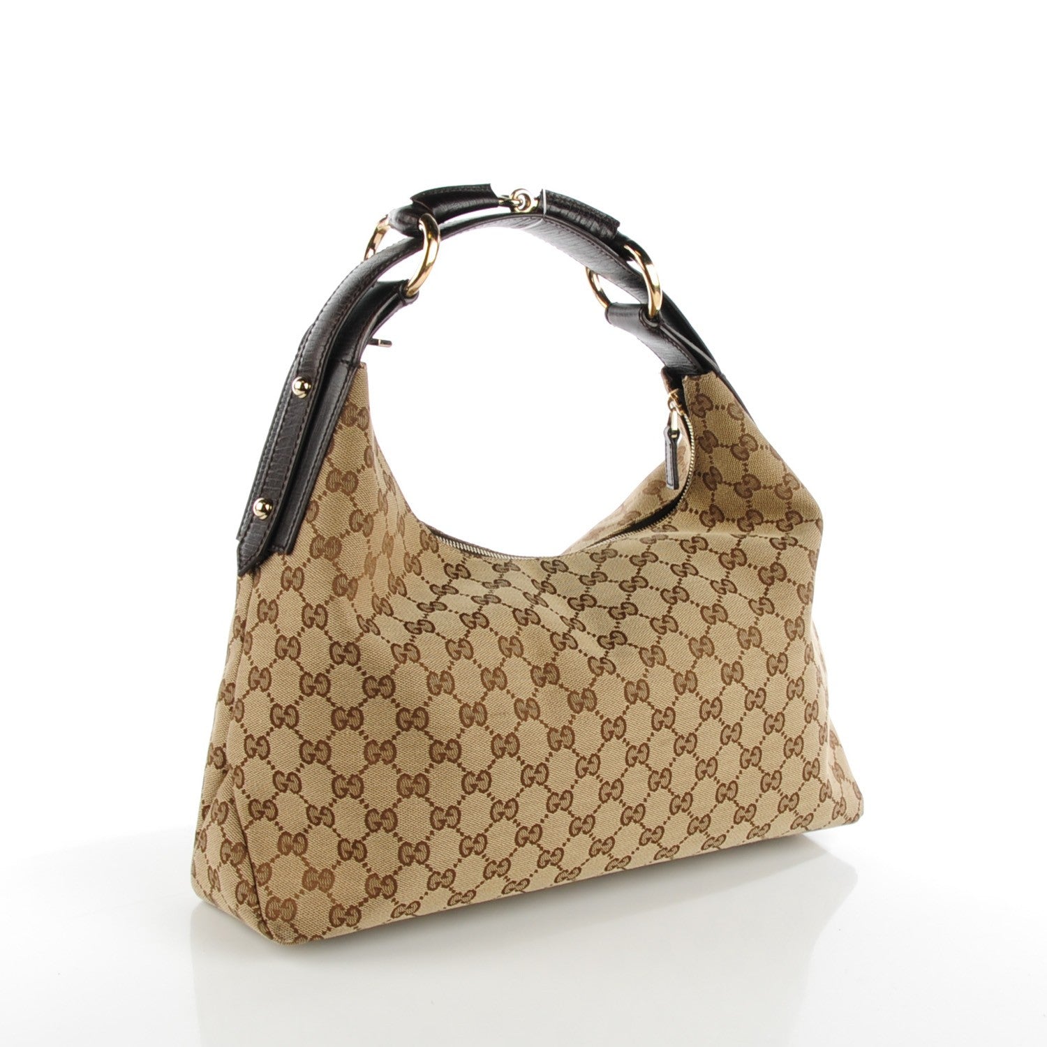 Gucci Monogram Medium Horsebit Chain Hobo Dark Brown 3 of 7