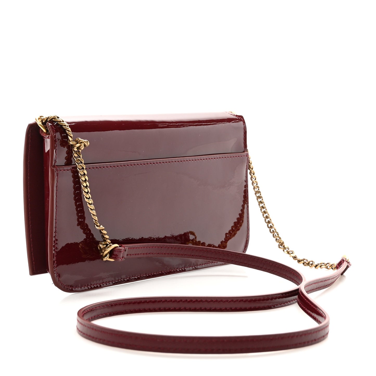 Patent Monogram Phone Holder Crossbody Chataigne