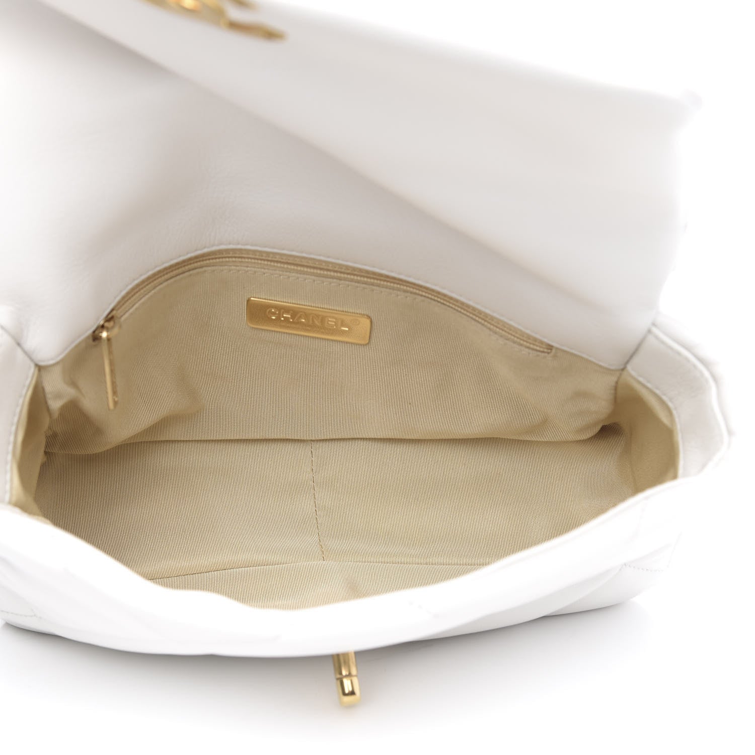 Chanel Goatskin Quilted Medium 19 Flap White 5 of 11