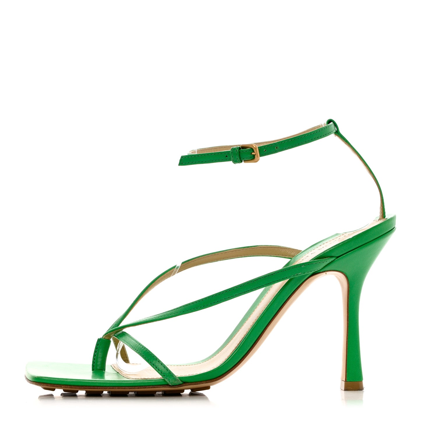 Lambskin Stretch Multi Strap 90mm Sandals 40 Grass