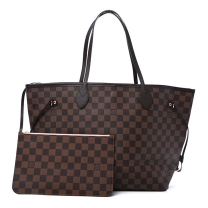 Louis Vuitton Damier Ebene Neo Neverfull MM Rose Ballerine 1 of 4