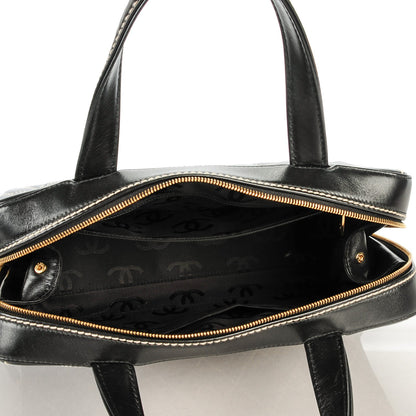 Chanel Calfskin Contrast Stitch Surpique Bowler Black 6 of 8