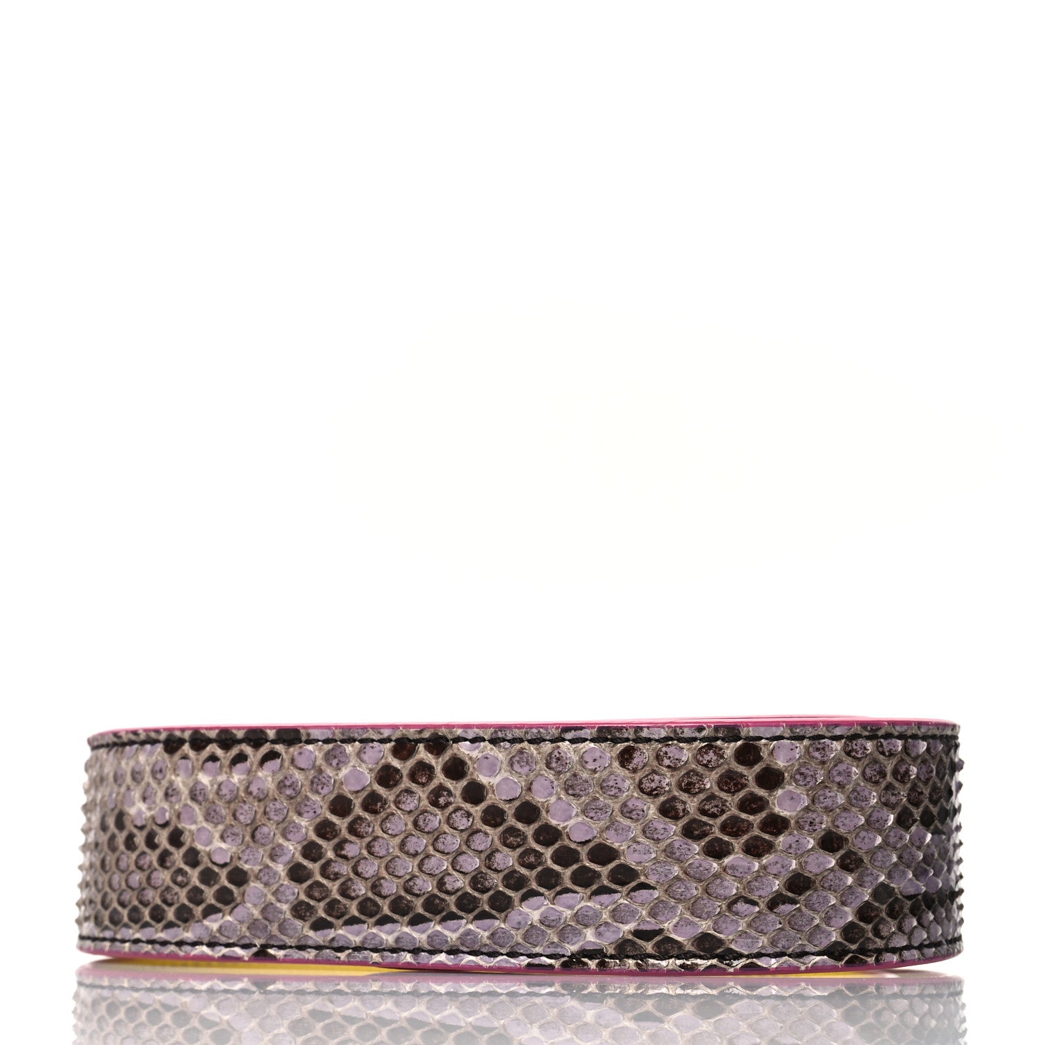 Fendi Shiny Snakeskin Vitello Dolce Strap You Purple Yellow 2 of 6
