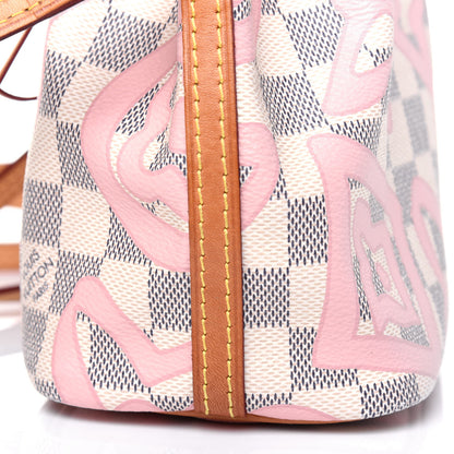 Louis Vuitton Damier Azur Tahitienne Nano Noe Rose Ballerine 13 of 15