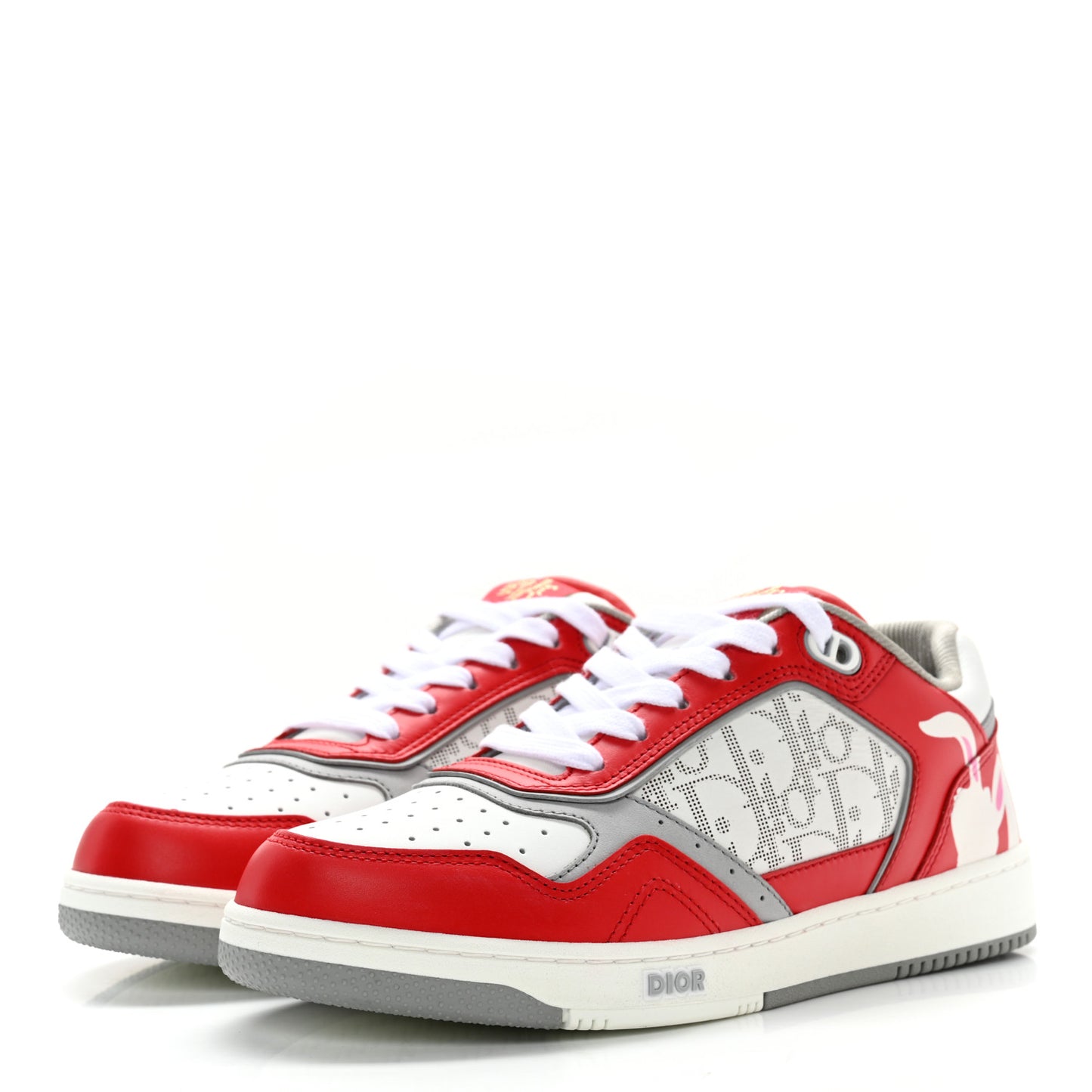 X ERL Smooth Calfskin Oblique Mens B27 Low Top Sneakers 38 Red