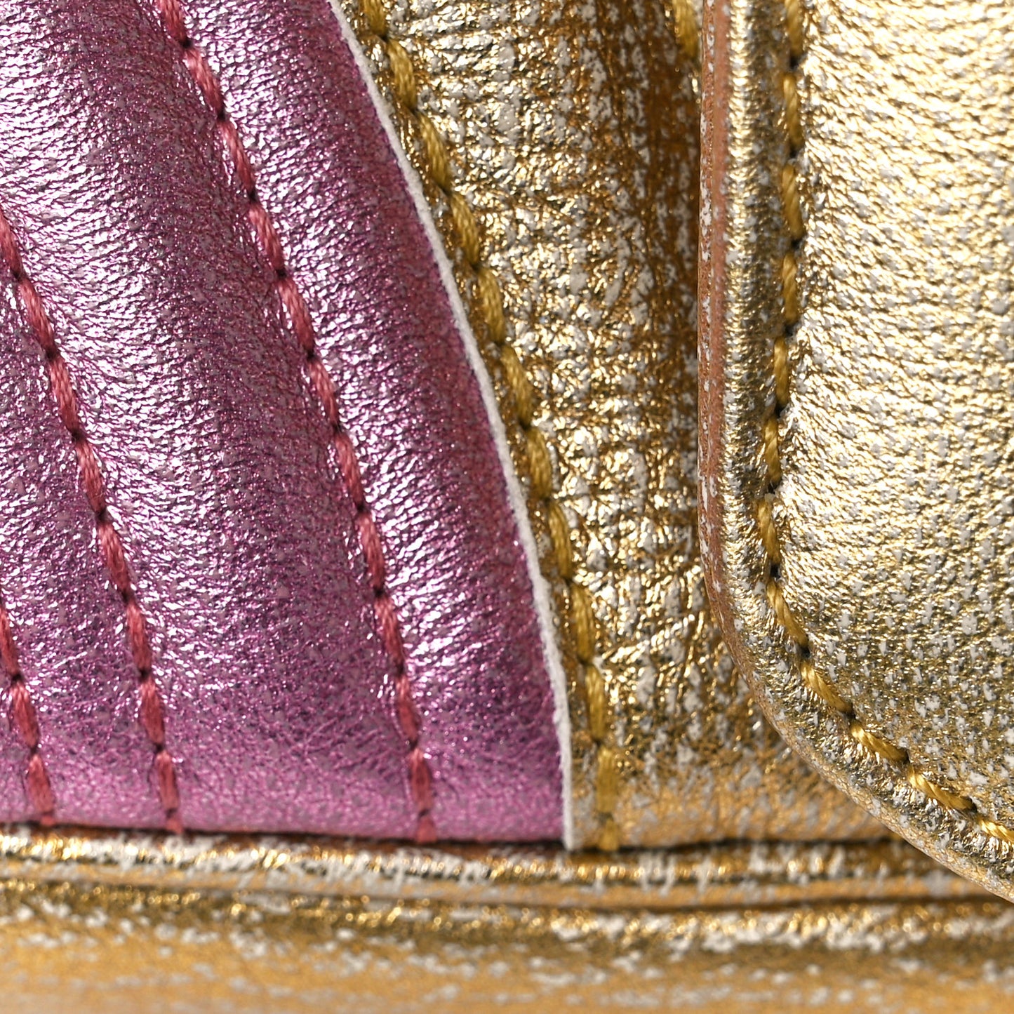 Metallic Calfskin Matelasse Small GG Marmont Shoulder Bag Gold Pink
