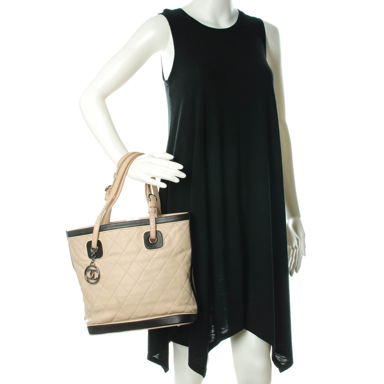 Chanel Lambskin Quilted Country Club Tote Beige Clair Brown 2 of 9