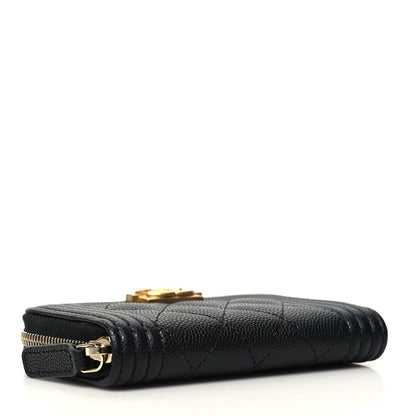 Chanel Caviar Quilted Boy Zip Around Coin Purse Wallet Black 4 of 11