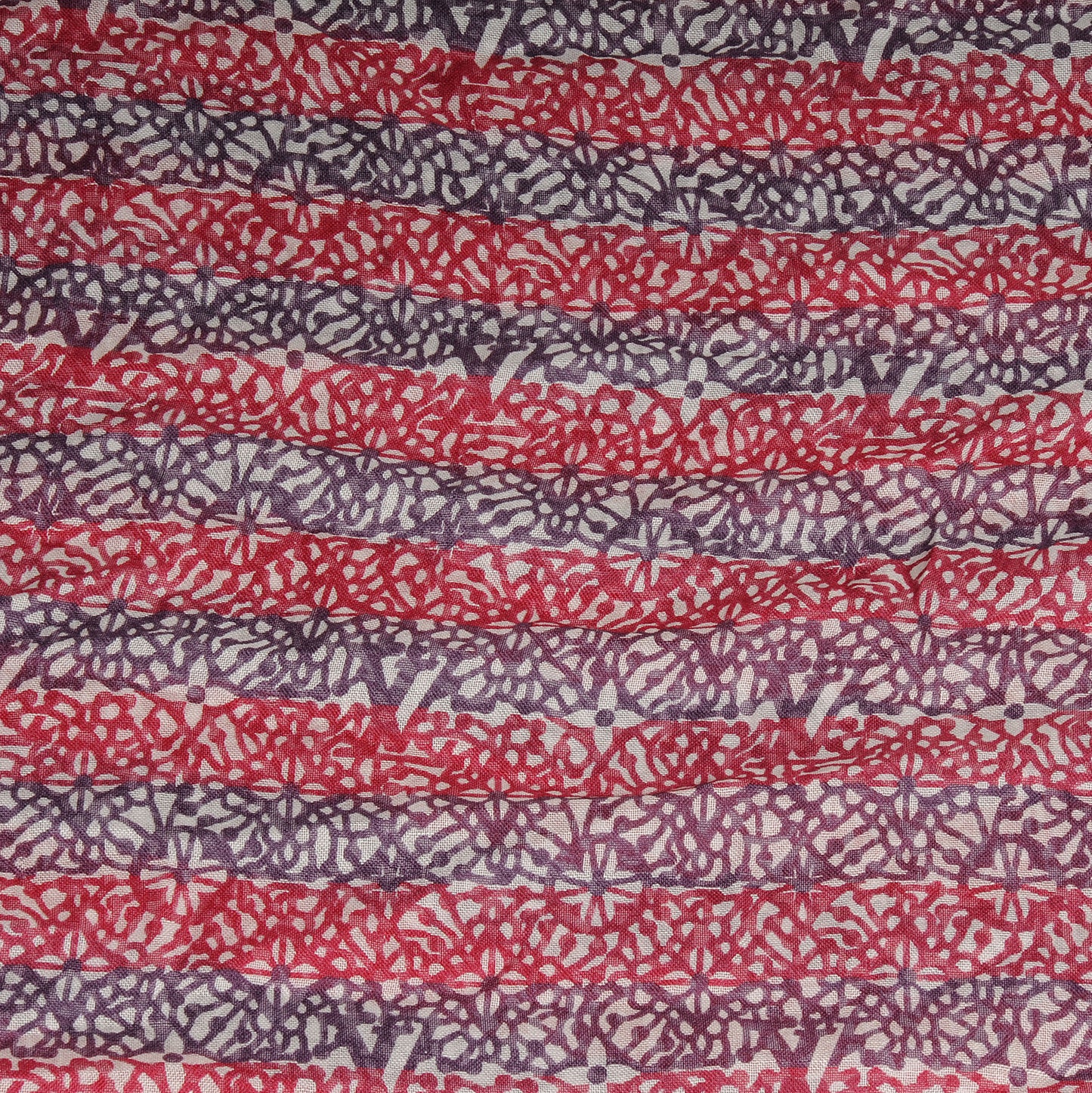 Cashmere Silk Striped Lace Stole Fuchsia