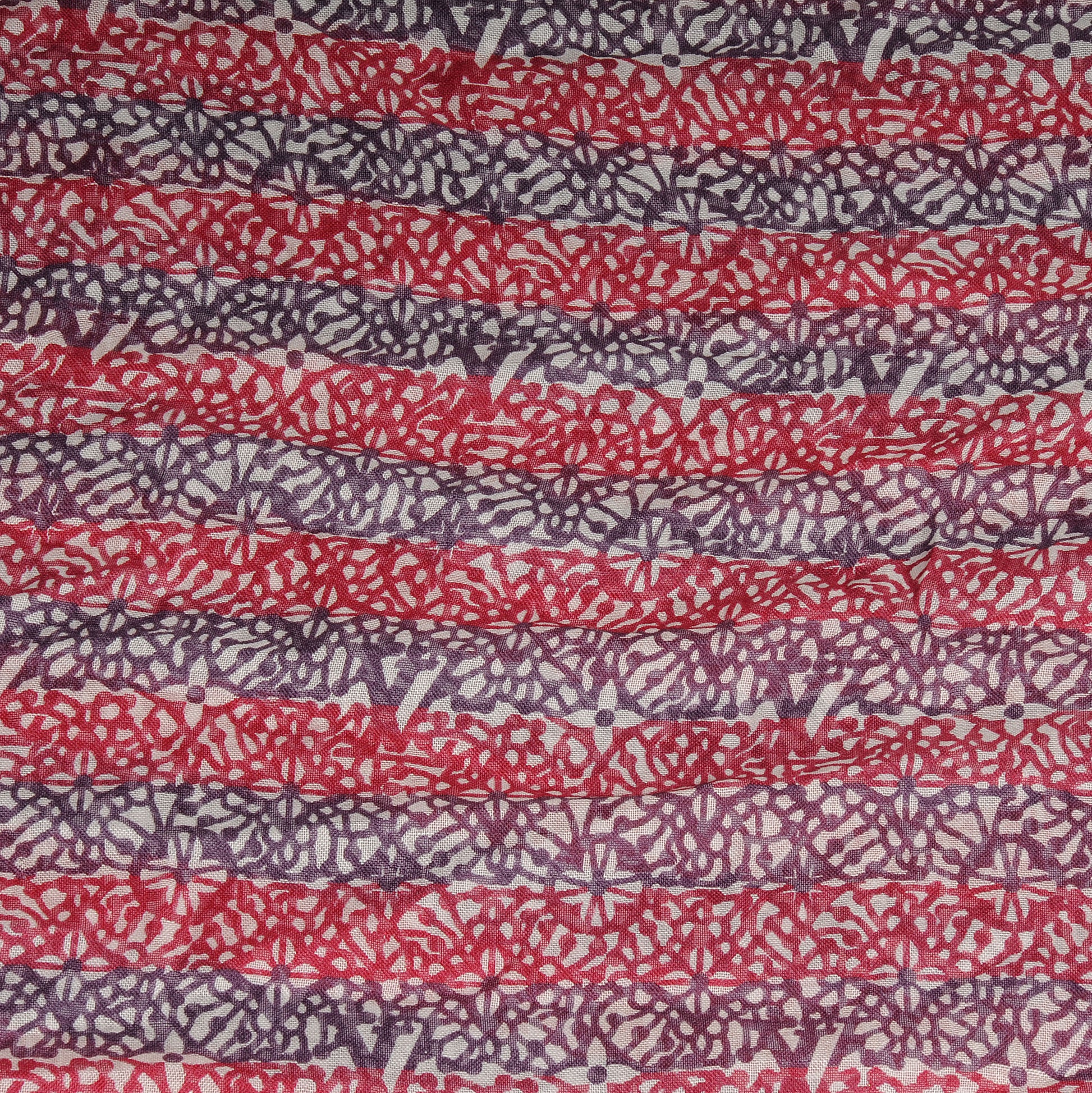 Louis Vuitton Cashmere Silk Striped Lace Stole Fuchsia 2 of 6