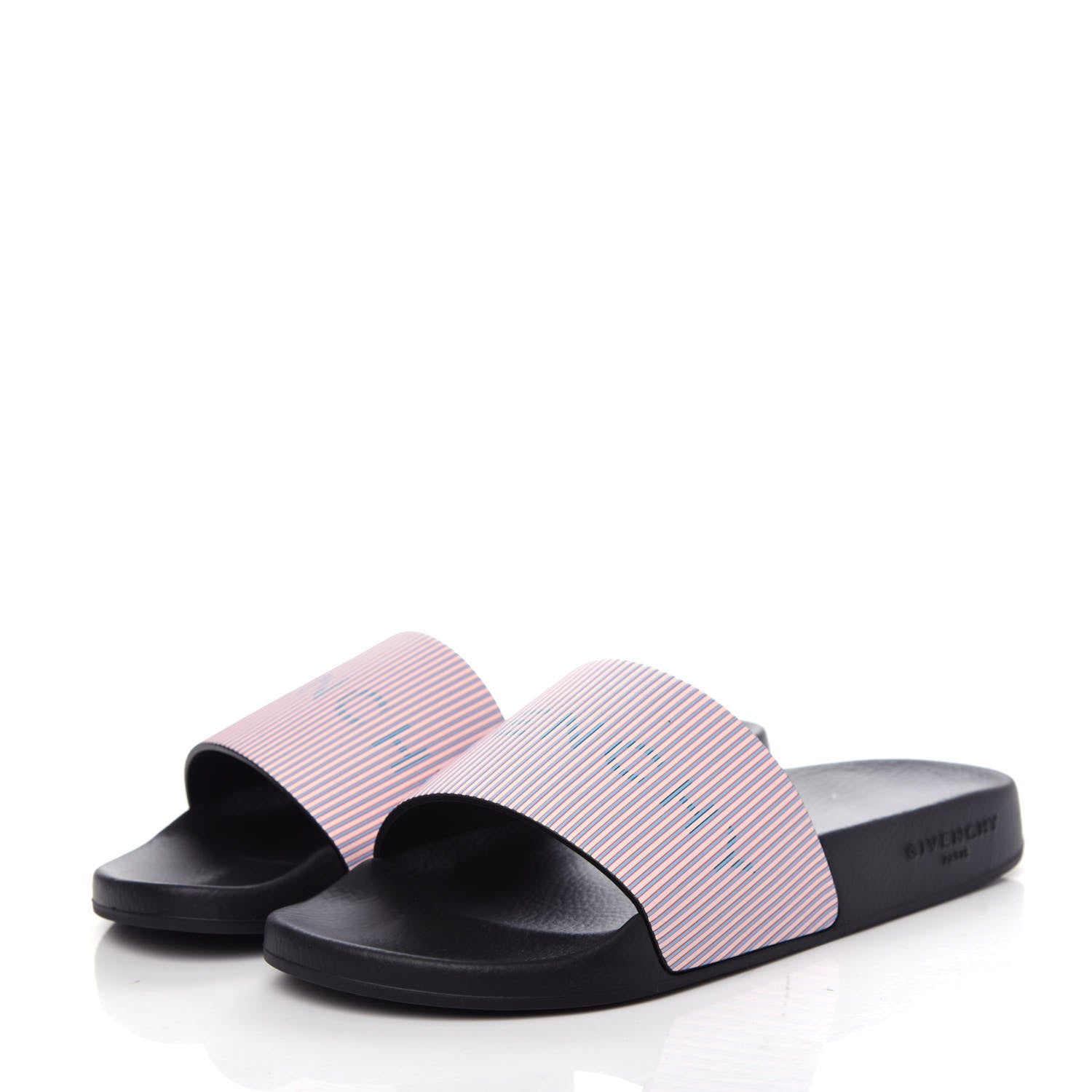 Givenchy Metallic Calfskin Logo Womens Pool Slide Sandals 37 Light Pink 3 of 12