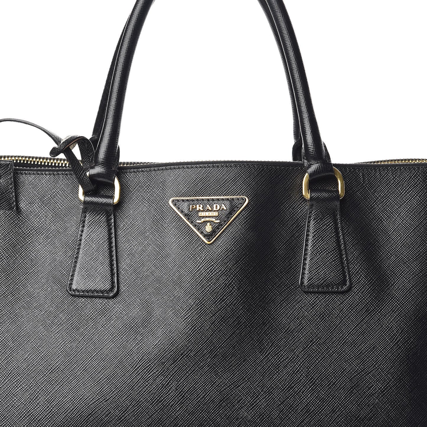 Saffiano Lux Extra Large Galleria Double Zip Tote Black