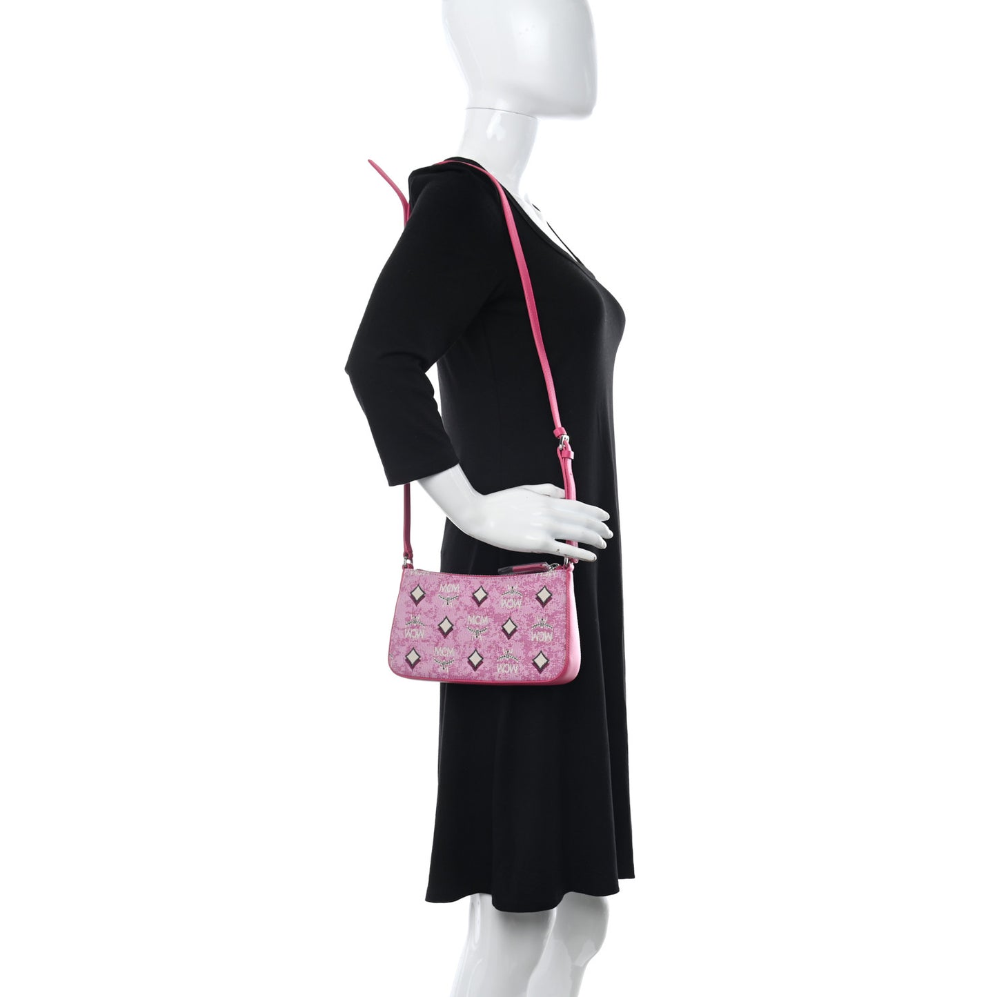 Vintage Jacquard Monogram Mini Aren Shoulder Bag Pink