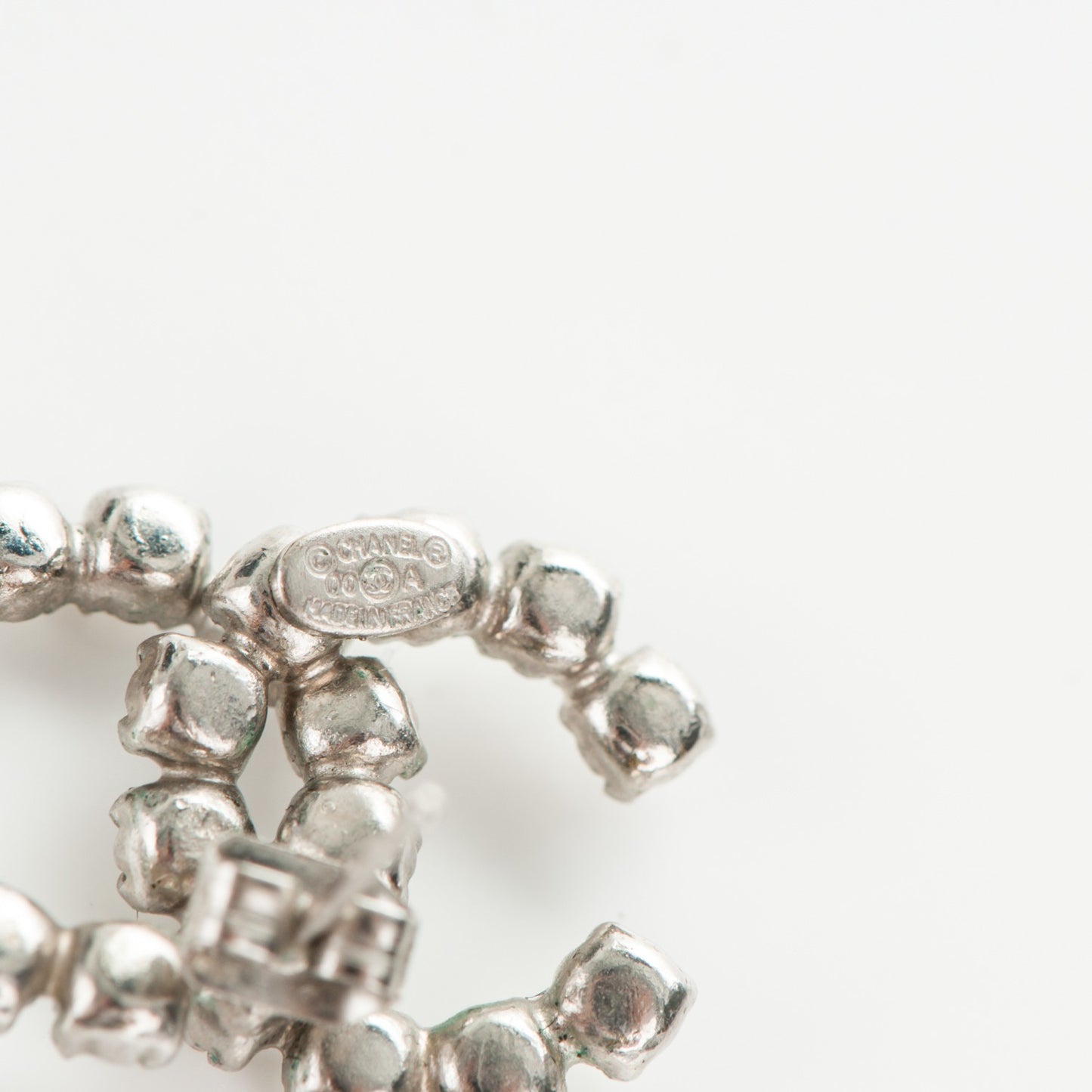 Crystal CC Earrings Silver