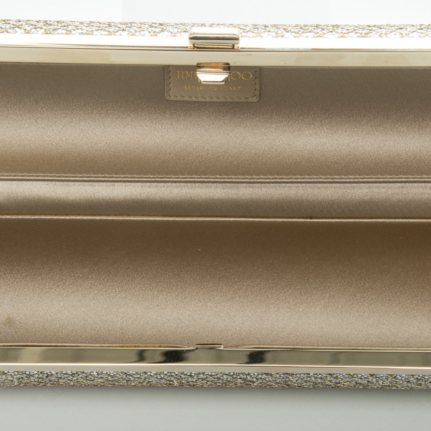 Lame Glitter Tube Clutch Light Gold