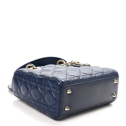 Christian Dior Lambskin Cannage Small Lucky Badges My Lady Dior Navy 4 of 10