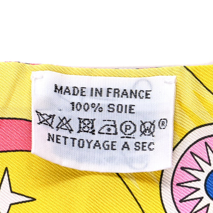 Hermes Silk La Source de Pegase Twilly Rose Vif Jaune Vif 4 of 4