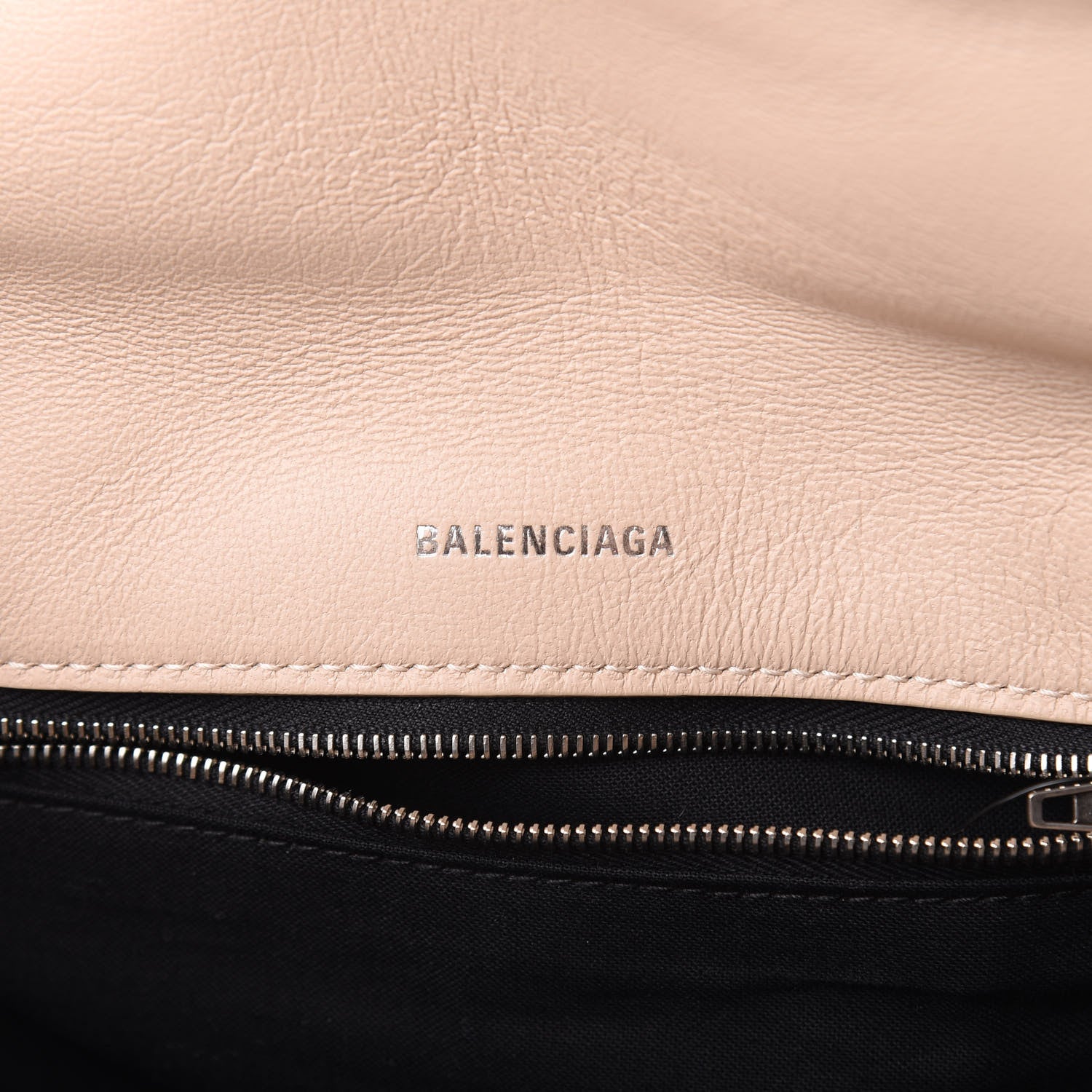 Balenciaga Nappa Calfskin Quilted Touch B Puffy Clutch Light Beige 6 of 7
