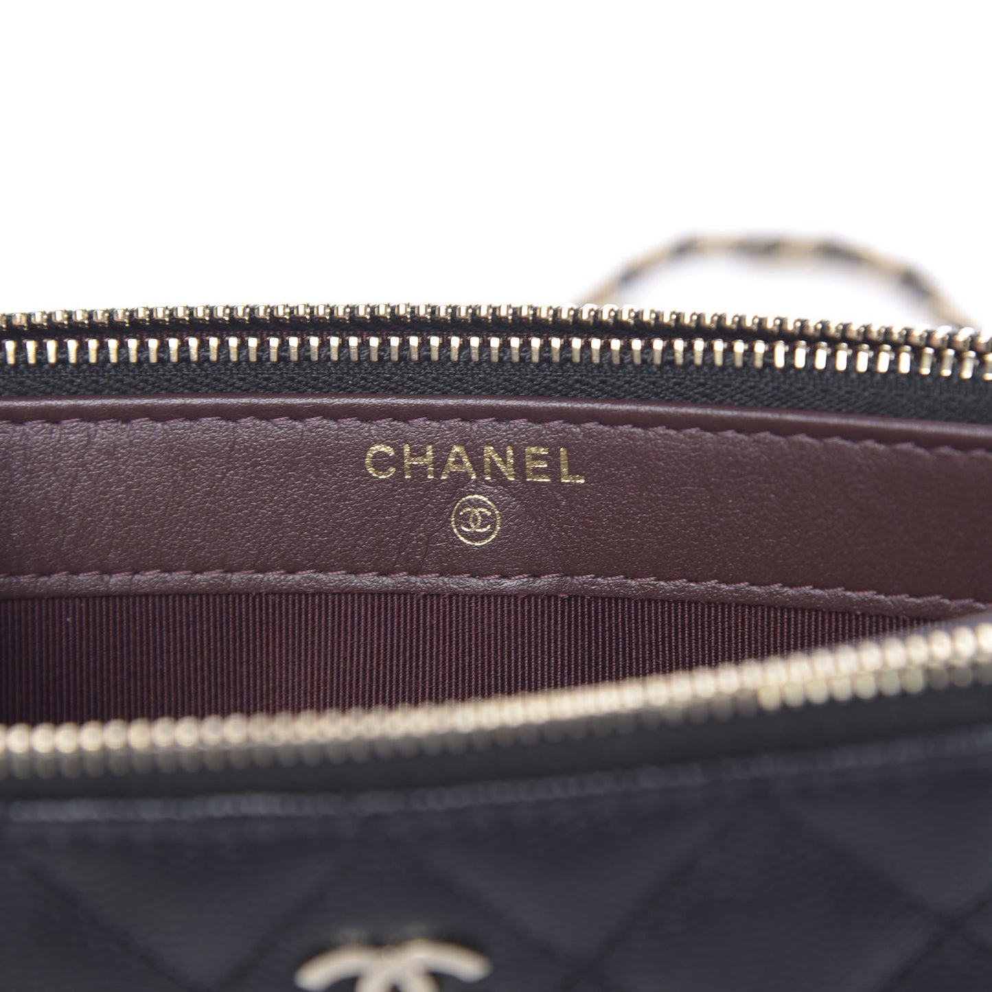 Caviar Quilted Small Clutch With Chain Black