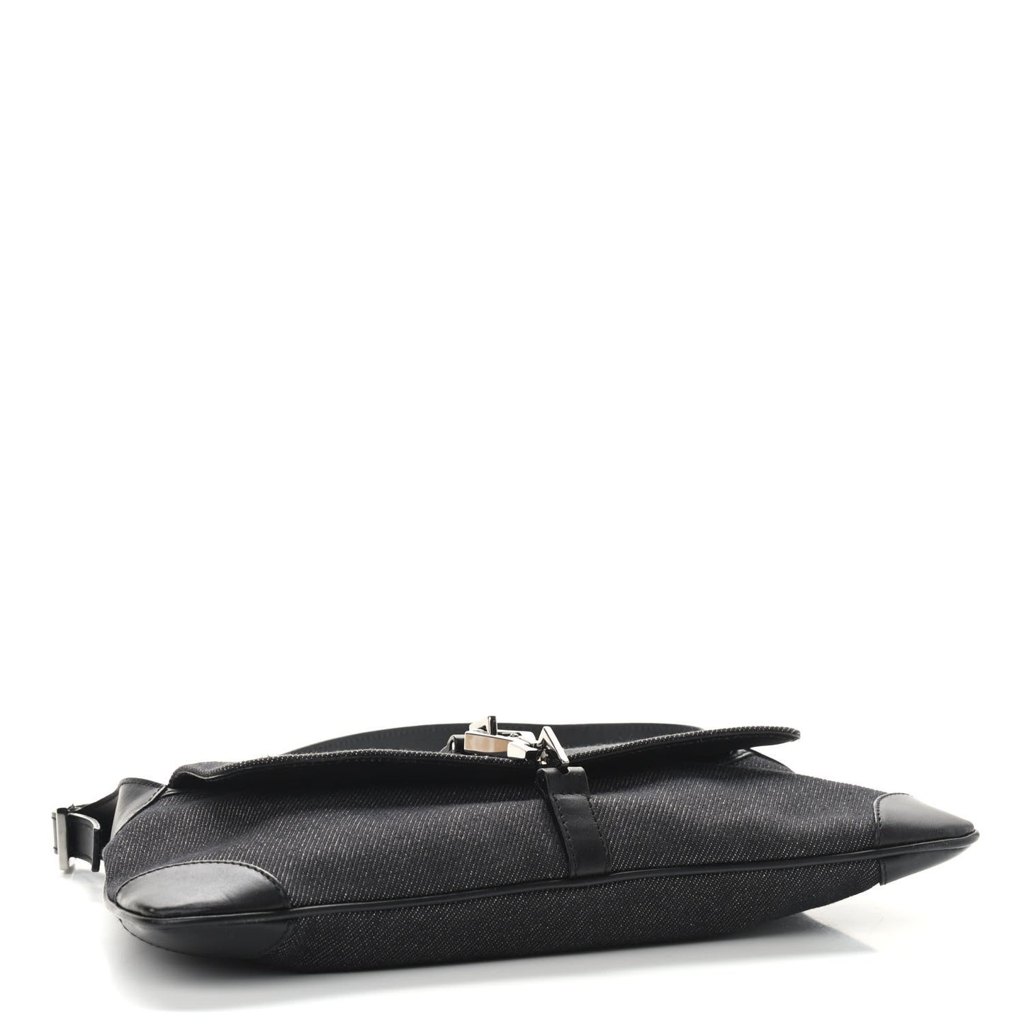 Denim Calfskin Small Jackie O Hobo Black