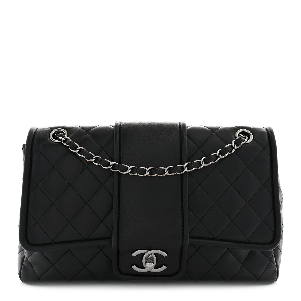 Lambskin Quilted Elementary Chic Flap Black