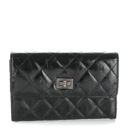 Chanel Glazed Calfskin Quilted Small Reissue Flap Wallet Black 1 of 8