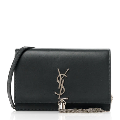 Saint Laurent Smooth Calfskin Classic Monogram Kate Tassel Chain Wallet Black 1 of 11