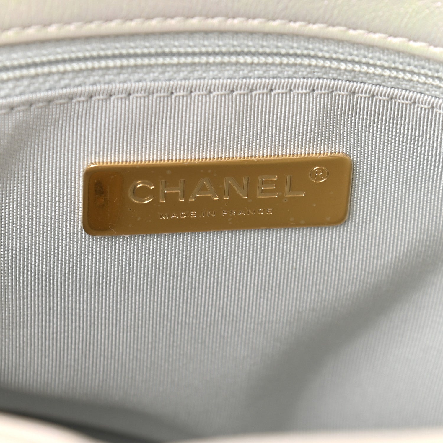 Chanel Iridescent Calfskin Quilted Large Chanel 19 Flap White 6 of 9