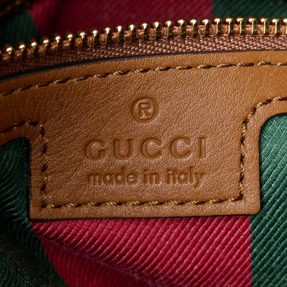 Gucci GG Supreme Monogram Emblem Medium Shoulder Bag Beige Dark Brown 6 of 11
