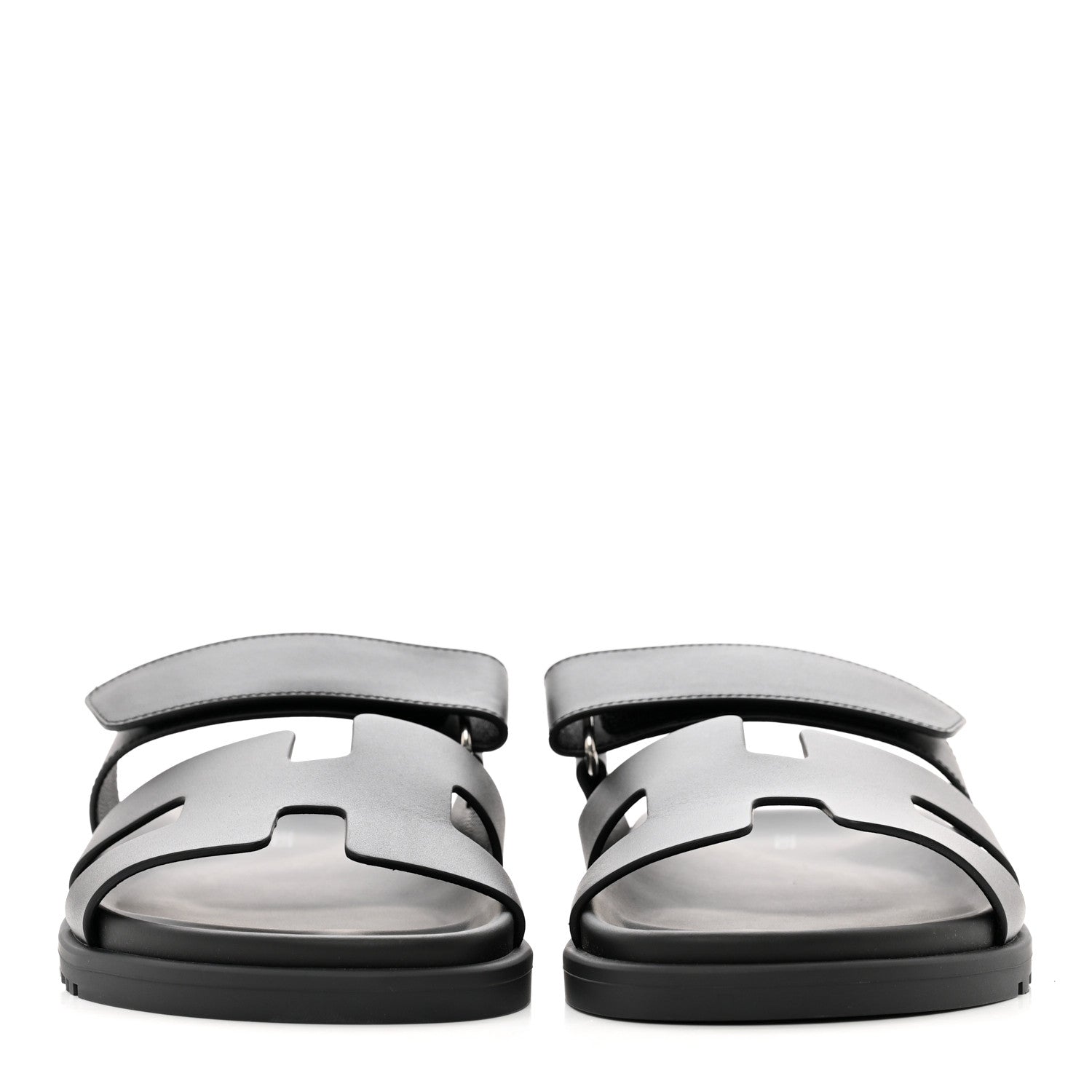 Hermes Calfskin Womens Chypre Sandals 37 Black 2 of 9